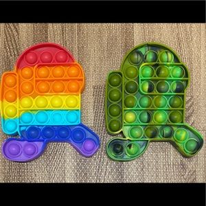 2 PACK!! New among us fidget toy pop it’s characters great for holiday gifts